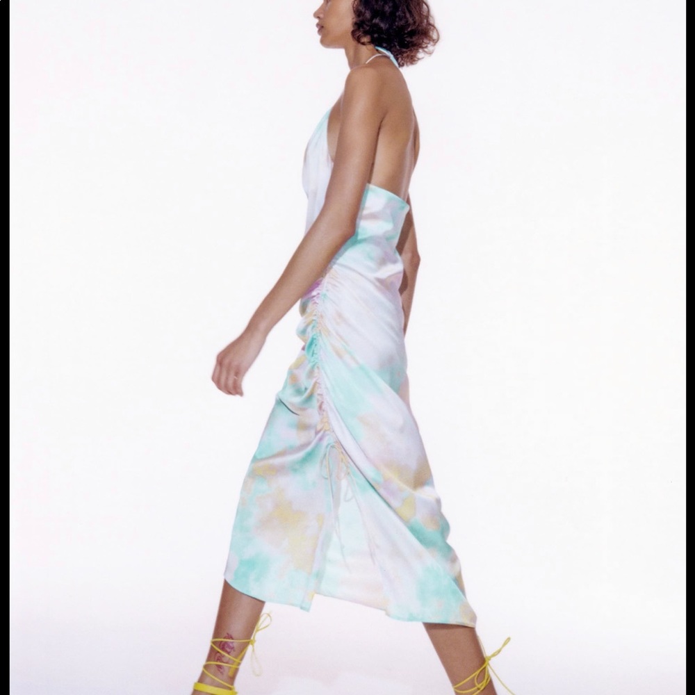 Zara tie-dye lingerie slip dress